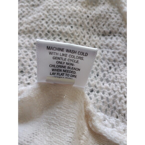 Converse Sweater Women's S Ivory White Shawl Open Front Shrug Long Sleeve Y2K - Picture 12 of 12